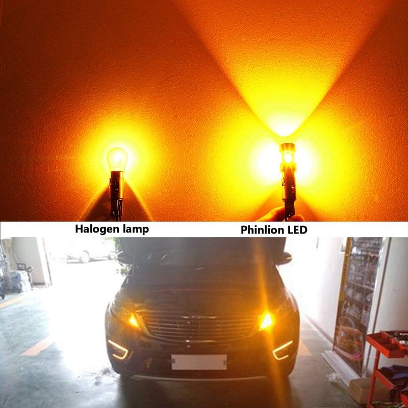 PHINLION 1157 7528 Amber LED Turn Signal Light Bulbs Super Bright 2057 2357 2397 3496 LED Bulb for Blinker and Parking Lights, Amber Yellow - Image 5